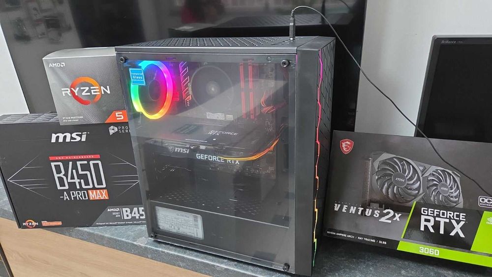 Демо гейминг компютър-Ryzen5 3600, 16G RAM, 256G NVMe SSD, RTX3060 12G