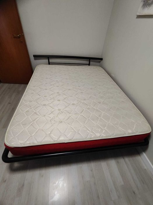 Pat matrimonial cu saltea Viscotex si topper Dormeo 160 x 200