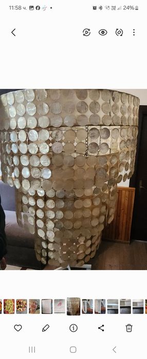 Ръчно правен полилей със седефи