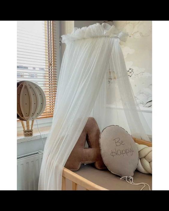 Бяла дървена кошара за бебе 7в1 Овал, Детско легло 0-10 год.