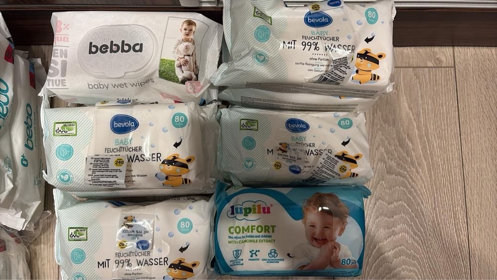 Бебешки мокри кърпички – нови, неотворени