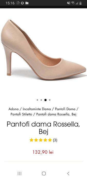 Pantofi stiletto bej 39