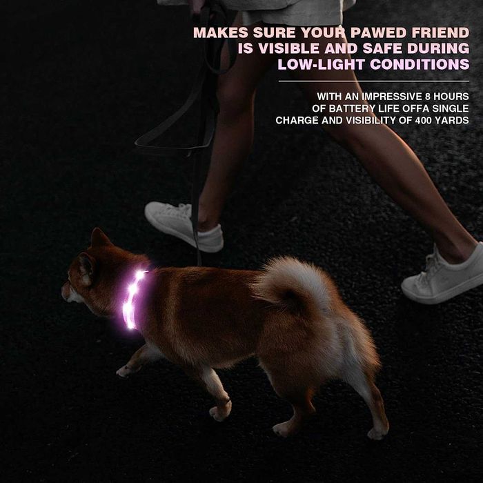 Светещи нашийници за кучета GOMYYARD – влагоустойчиви