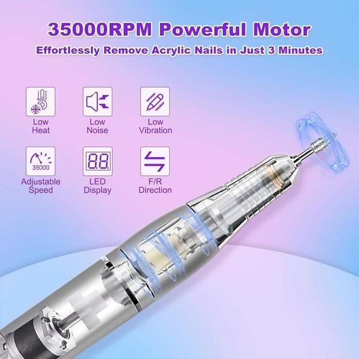 НОВА ПРОФЕСИОНАЛНА пила за маникюр Nailgirls T17, 35000 RPM