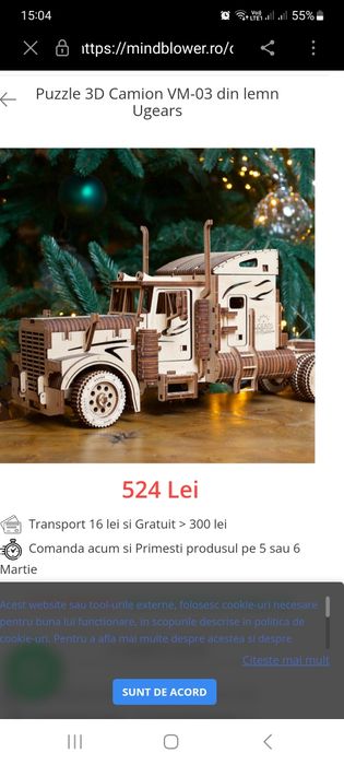 Puzzle 3D Camion VM-03 din lemn Ugears