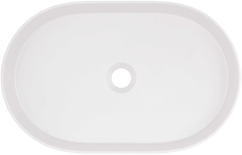 Бяла Овална Гранитна Мивка за Баня, Монтаж върху плот ст Silia 550x350