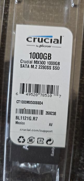 SIGILAT SSD Crucial MX500 de 1TB M.2 SATA 2280 1000GB