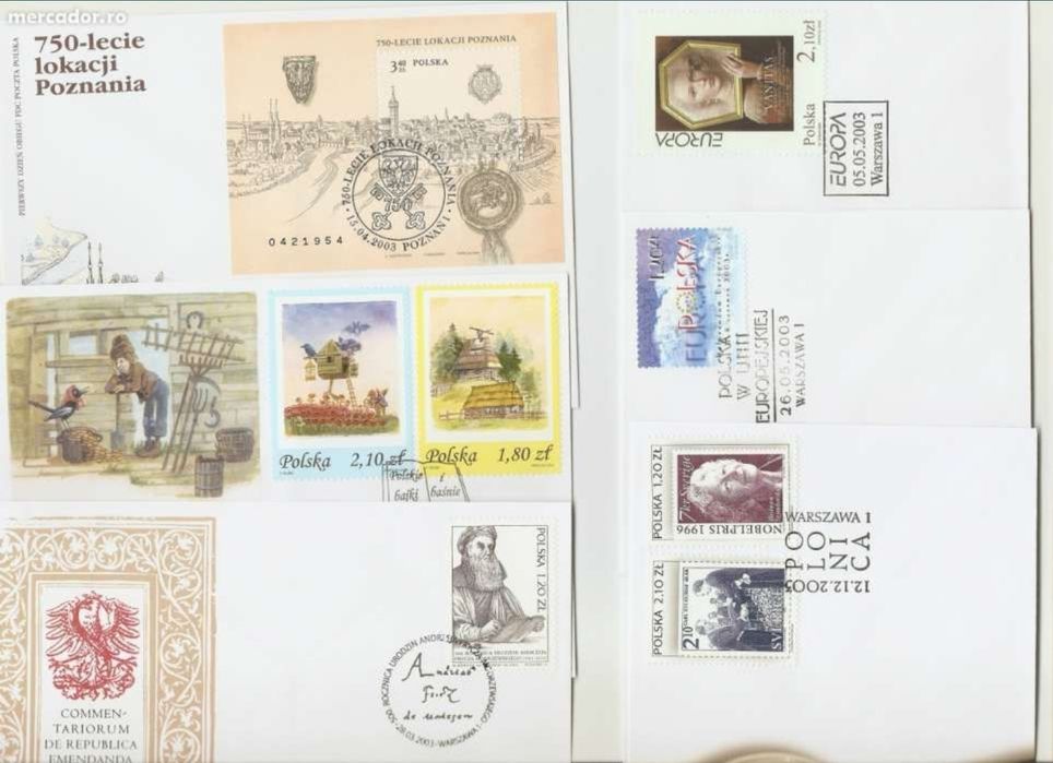 Vand Plicuri colectie francate 200 ron neg