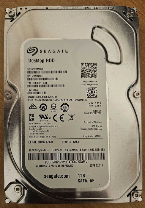 HDD Seagate, 1TB, pentru PC