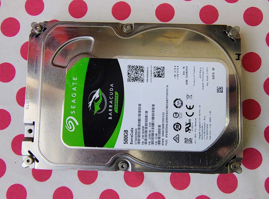 HDD Seagate BarraCuda 500 GB, 32 MB cache, SATA III Desktop.