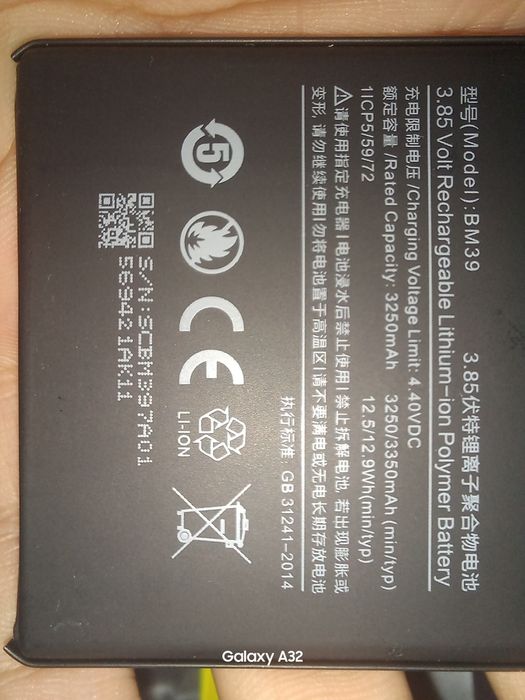 Аккумулятор BM39 для Xiaomi Mi 6 новый