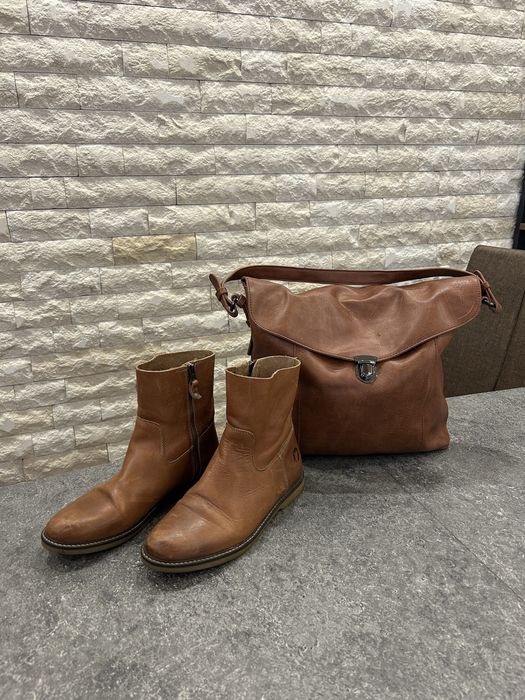 Боти естествена кожа и чанта