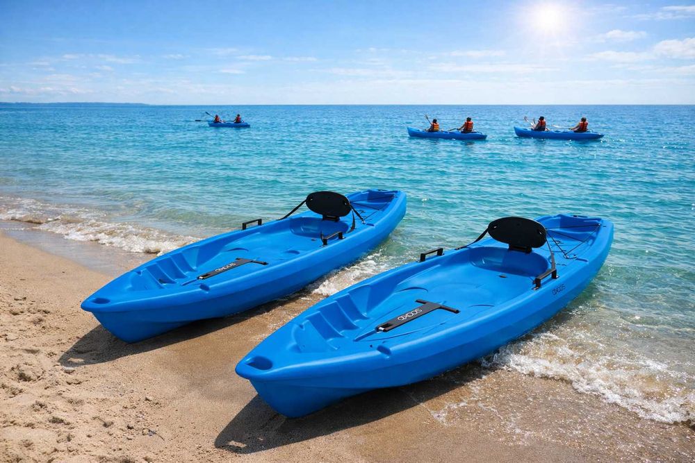 Caiac Axoos, Sit-On-Top, 237,5 cm, albastru