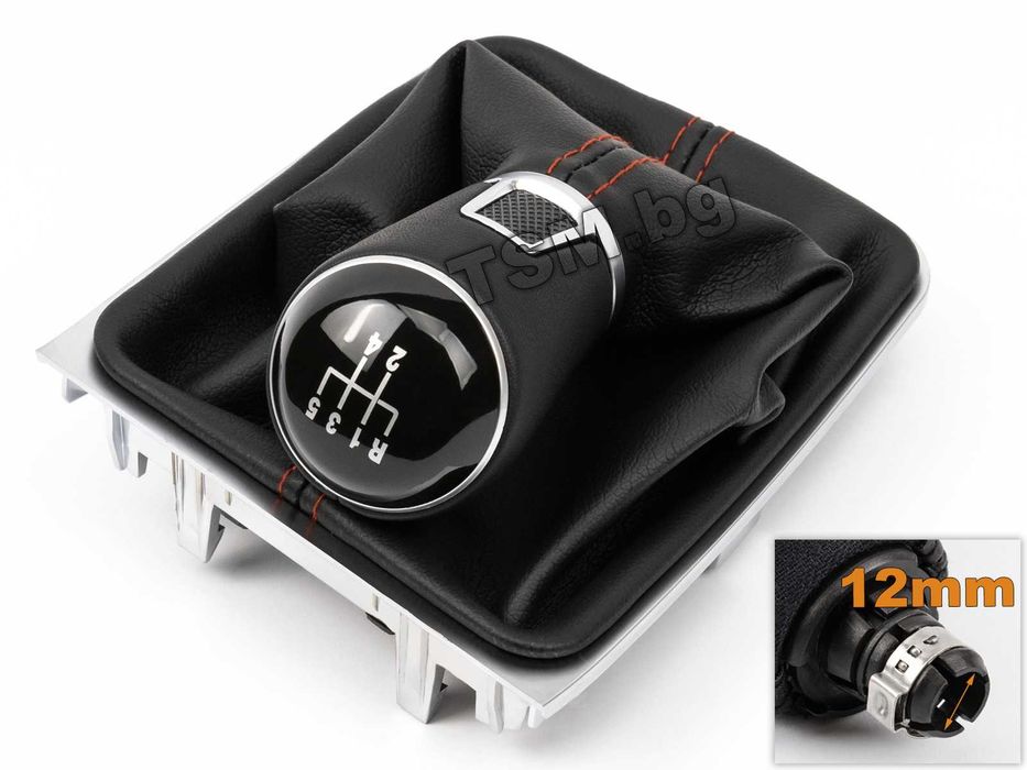 Коженa Топка Скоростен Лост с Маншон и Рамка за VW GOLF 7 VII 5G Фолксваген Голф Комби Ван TDI GTI GTD R-Line 4Motion Hatchback Alltrack Variant Van