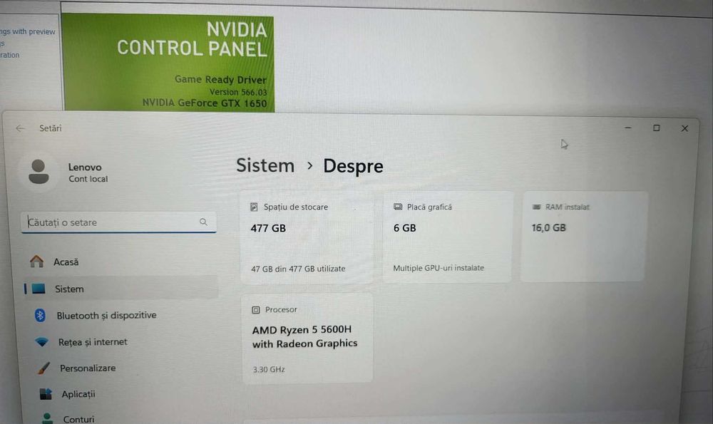 SuperPret Lenovo (Gaming) cu Ryzen 5 + 16Gb ram si video 1650ti de 6GB