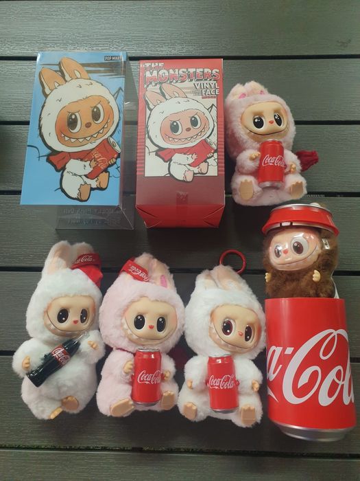 Labubu Coca Cola играчка 17см, Плюшена играчка Лабубу Кока Кола