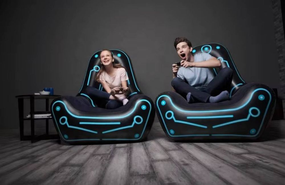 Надувное игровое кресло с неоновой подсветкой Cyber Style

• Футуристи