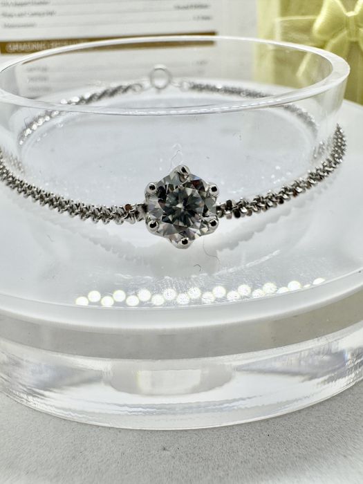 Сребърна гривна с мойсанит (Диамант) 1 карат