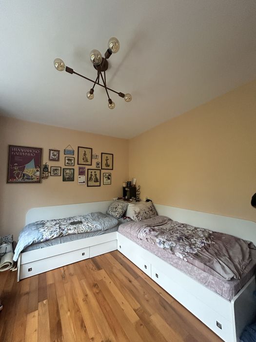 Комплект ъглови легла с ракла и шкафове + 2 матрака TED | (200/90)