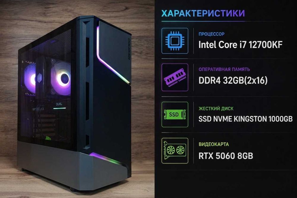 Компьютер i7 12700KF+RTX 5060