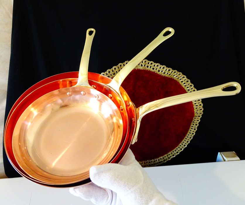 Меден тиган,медни тигани,масивни,чиста червена мед.