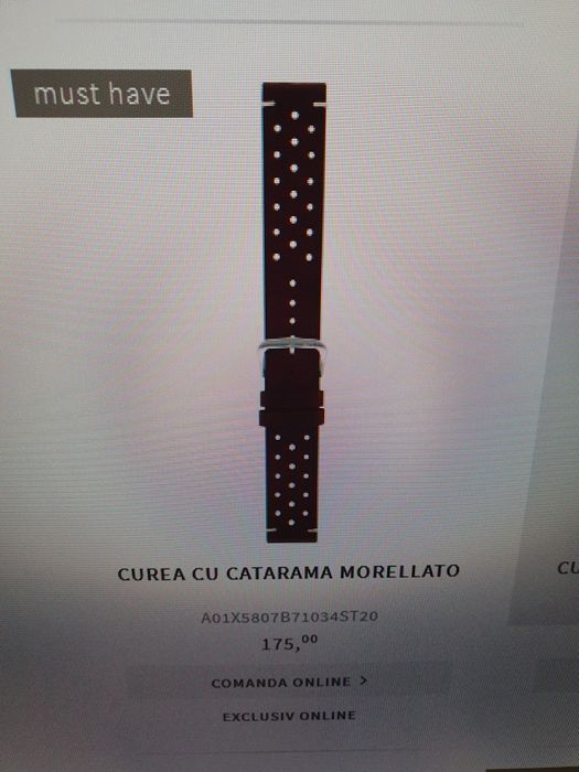 Curea ceas, din piele, cu quick release 20mm