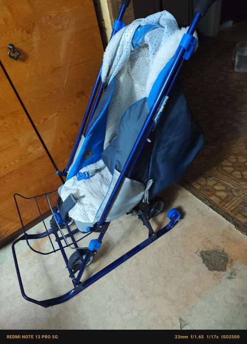 Санки коляска с колесиками