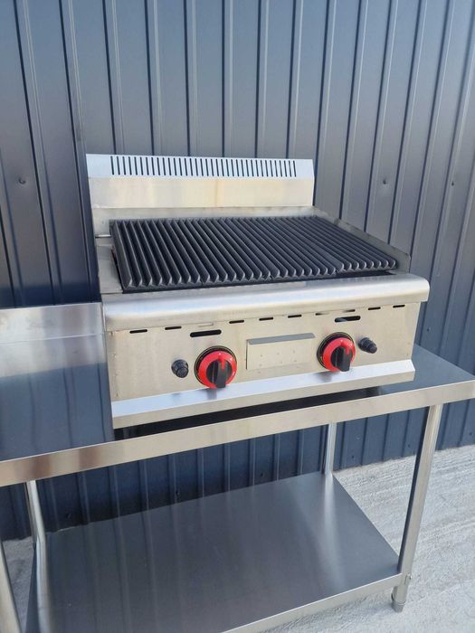 Gratar cu Roca Vulcanica si Grill din fonta,5 kg de roca inclusa