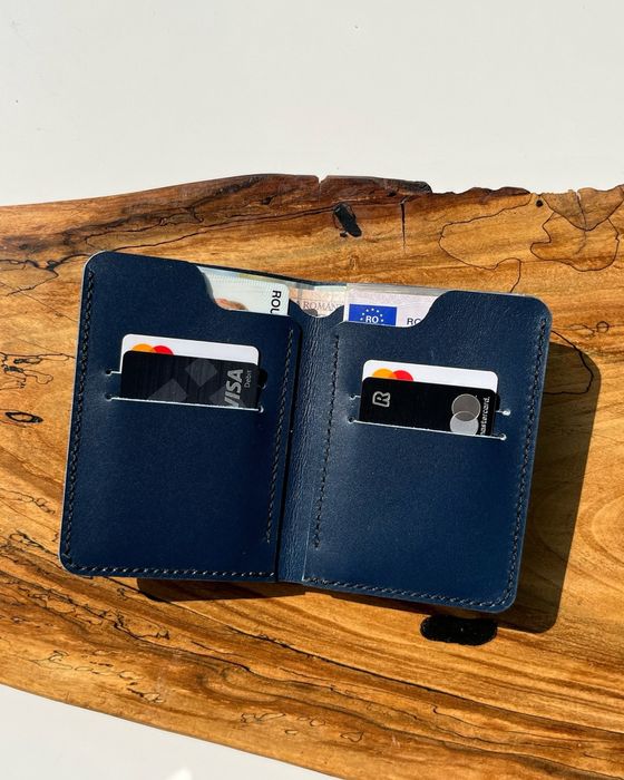 Portofel barbati pentru talon din piele naturala lucrat manual