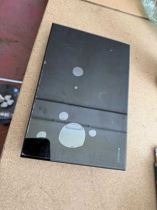 Clapetă WC premium Geberit Sigma80 Push Button – sticlă neagră