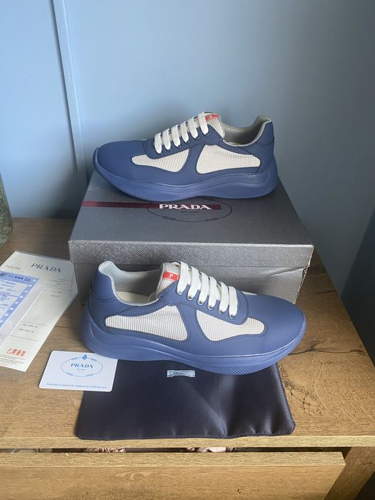 Prada Cups Albastru/alb - Full Box - Livrare cu verificare - 41,42