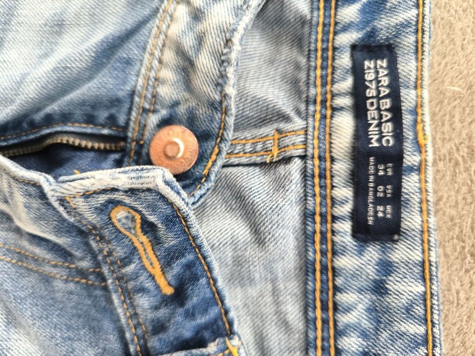 Jeans Zara TRF Distressed – Croi Drept/Boyfriend – Mărimea 34