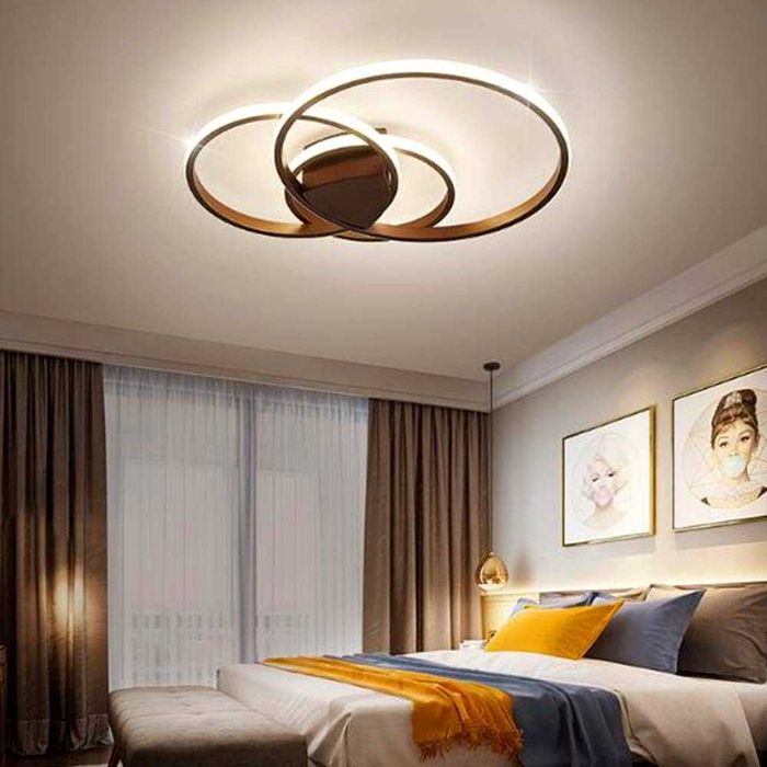 LED лед полилей с дистанционно 3 кръга бяла и кафява 218, 219