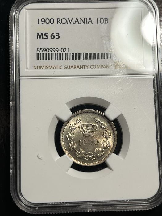 10 bani 1900 MS63, gradata NGC