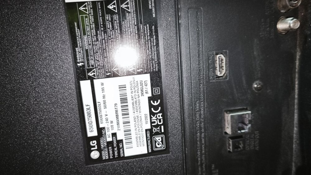 Tv LG 65 65UQ75003LF spart