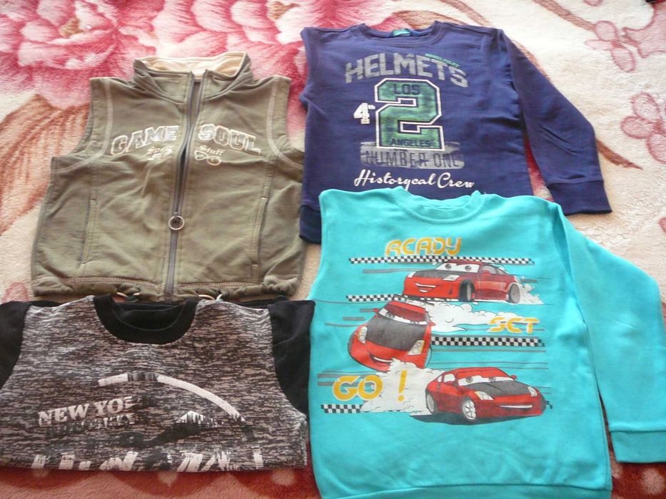 Горнища и потници за 3-5 год., Къси панталони 4-10 год.