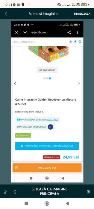 Câine Interactiv Golden Retriever, cu Miscare & Sunet