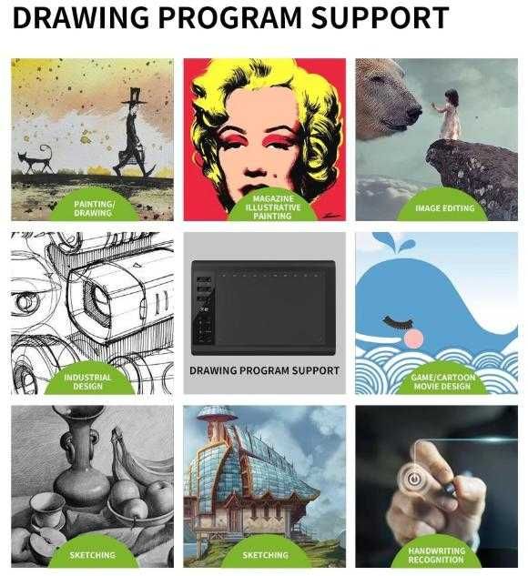 36см 10" Графичен Таблет за Рисуване 8192 Нива 233PPS 5080LPI FULL HD