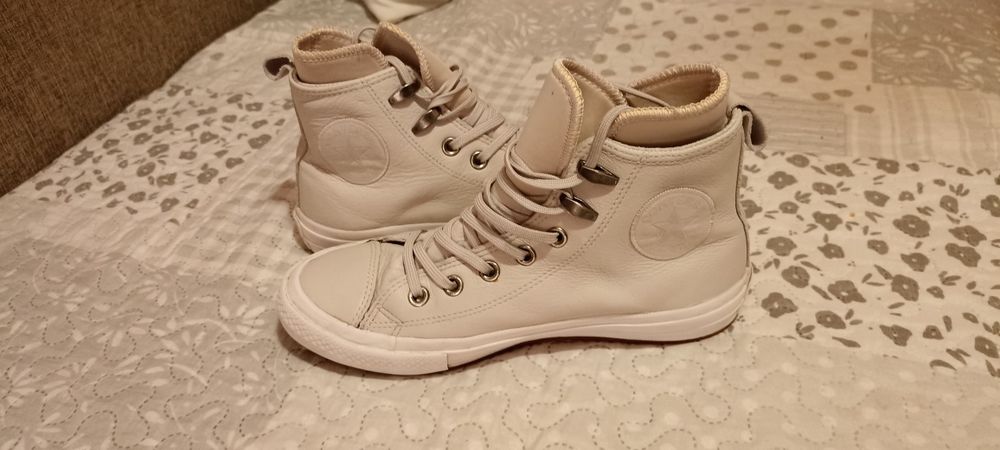 Ghete Converse Alb