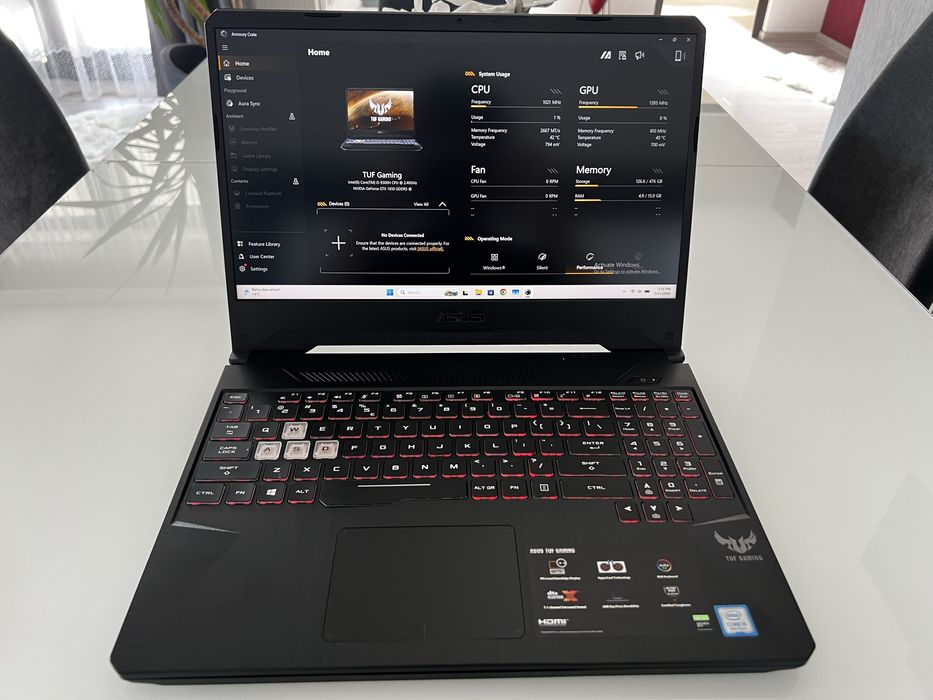 Laptop Asus Tuf Gaming, i5 Generația a 9-a, GTX 1650, 512Gb SSD