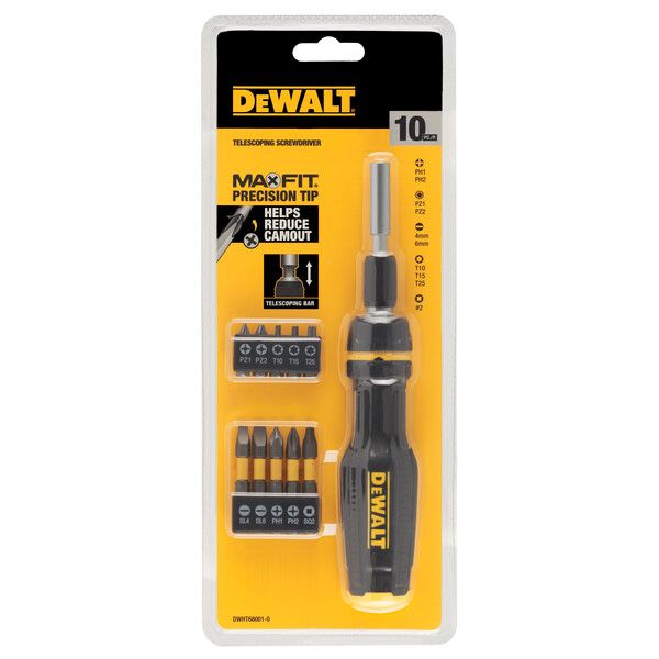 Комплект отвертка с битове DeWALT DWHT68001-0, 10 части