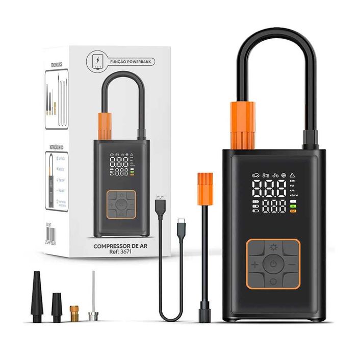 Безжичен преносим дигитален компресор за гуми 150 PSI 4000 mAh с фенер