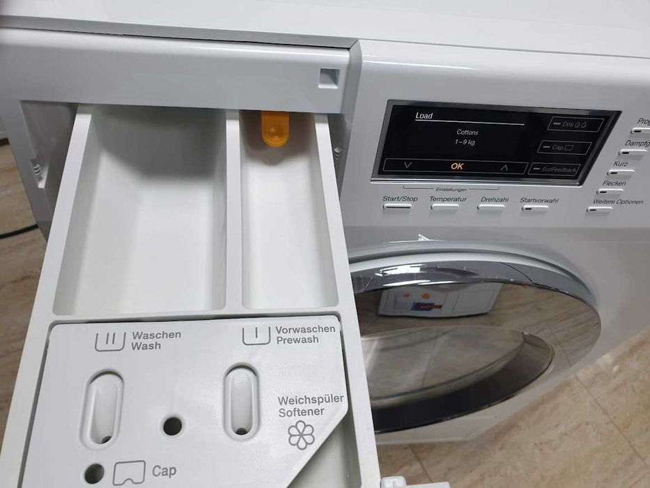 9кг - Miele - Пара - TwinDos - Подсветка - Пералня Миеле 12м Гаранция