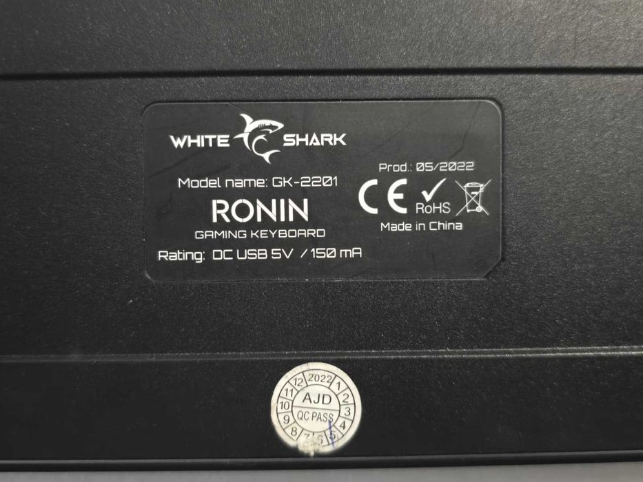 Tastatură Gaming White Shark Ronin GK-2201, Mecanică, Iluminare RGB, Layout 60%