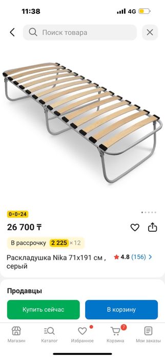 Раскладушка Nika 71х191