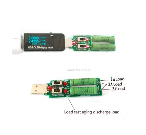 Tester, consumator USB 1A - 3A