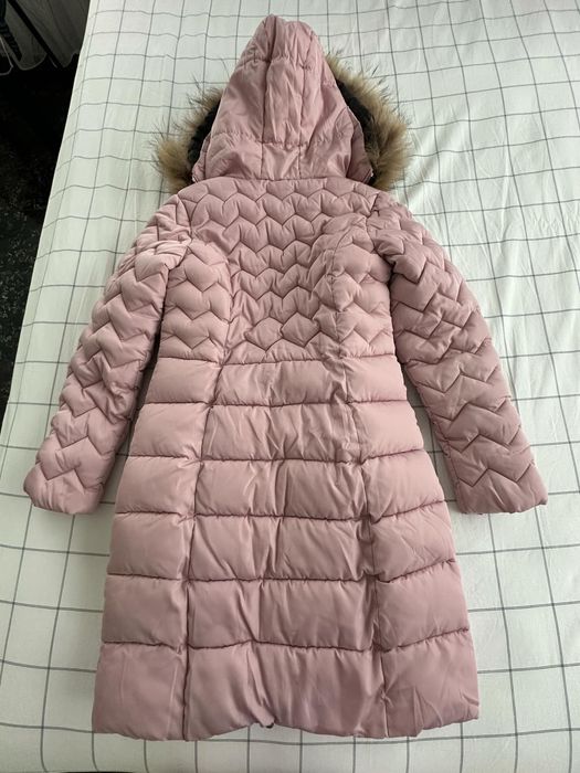 Розова грейка с качулка и пух