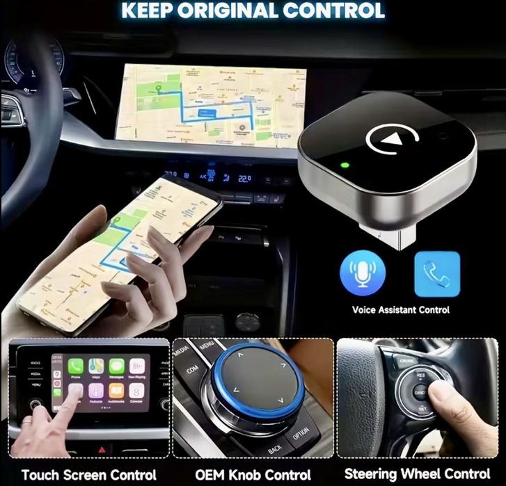 Безжичен адаптер за Android Auto и Apple Carplay