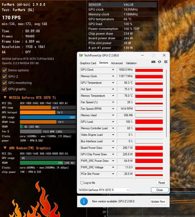 Placa video 3070ti 8GB AMP Extreme