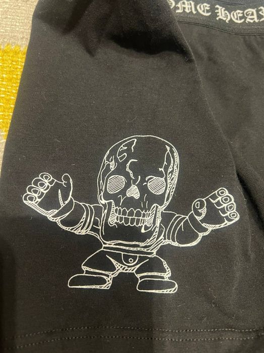 Boxeri Chrome Hearts negri cu craniu pe laterale, mărimea M, noi în cutie